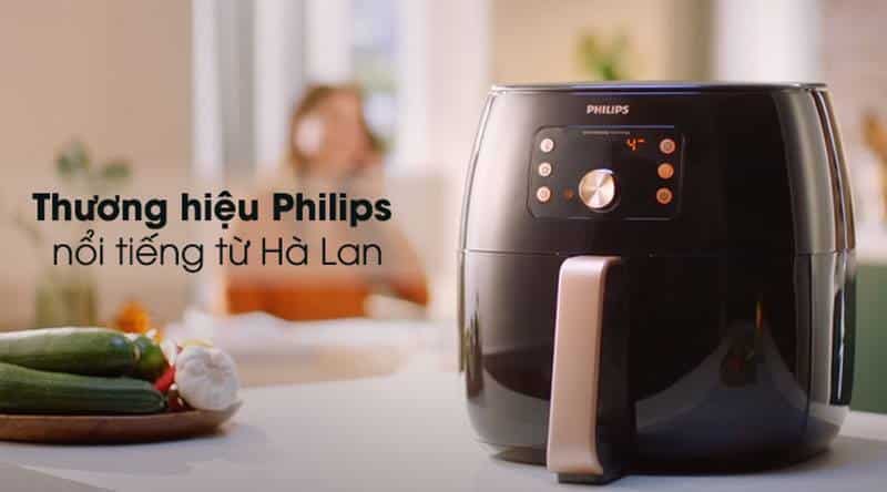 Nồi chiên không dầu Philips 7,3 lít HD9860-90 với thiết kế sang trọng.