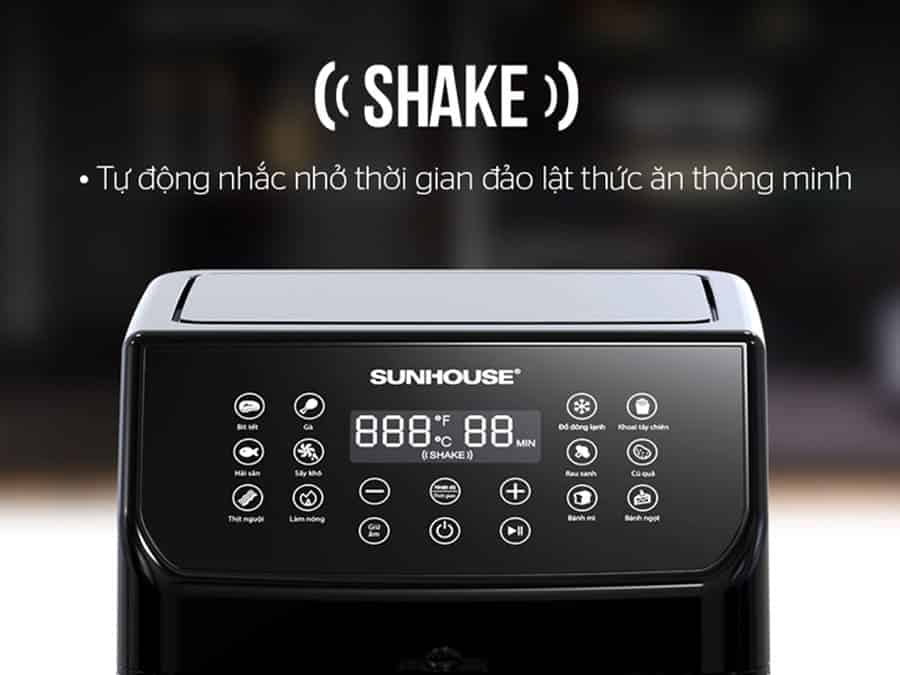 Tính năng “Shake” tự động báo thời gian cần đảo lật thức ăn.