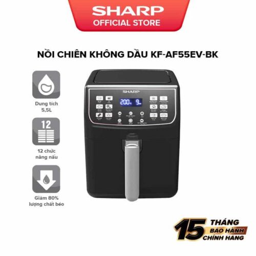 Nồi chiên không dầu Sharp KF-AF55EV-BK 5.5 Lít